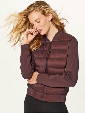 Lululemon Down & Around Bomber
(Reversible) in Dark Cedar Size 4